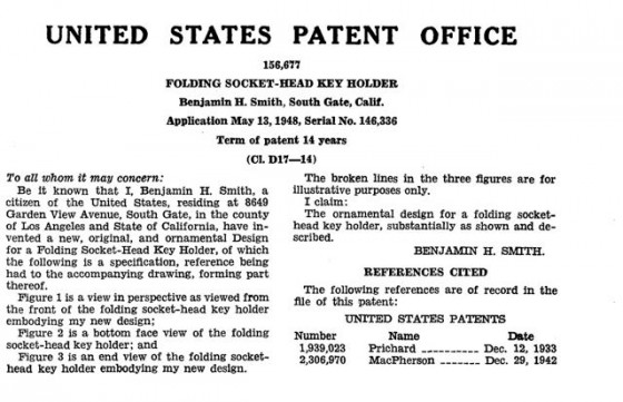 Smitty Jr. allen wrench patent